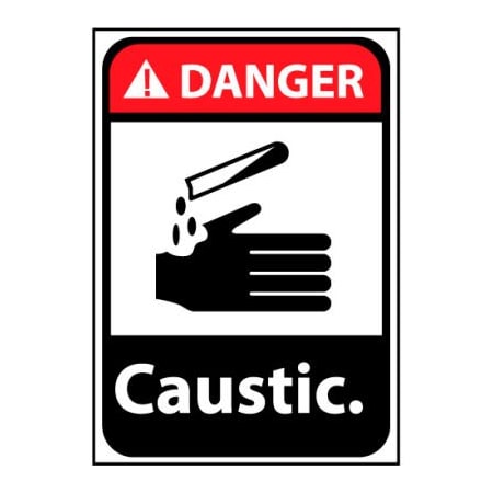 National Marker Co Danger Sign 14x10 Rigid Plastic - Caustic DGA35RB
